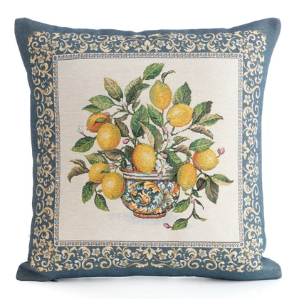 Citromos gobelin párnahuzat Natúr 45x45 cm - 5 cm