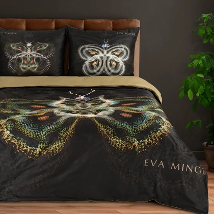 Eva11 Eva Minge mako-szatén ágyneműhuzat Fekete 160x200 cm - 70x80 cm 2db