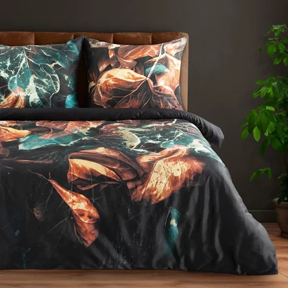 Eva16 mako-szatén ágyneműhuzat Fekete 160x200 cm - 70x80 cm 2db