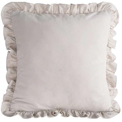 Falbanka fodros pamut párnahuzat Bézs 45x45 cm