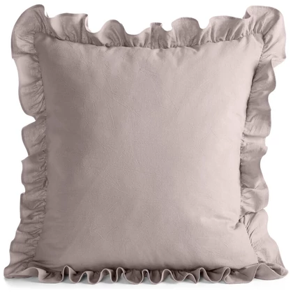 Falbanka fodros pamut párnahuzat Pasztell rózsaszín 45x45 cm