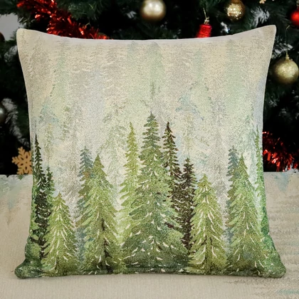 Golden forest fenyőfás párnahuzat arany lurex 45x45 cm
