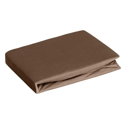 Jersey pamut gumis lepedő Barna 220x200 cm + 30 cm