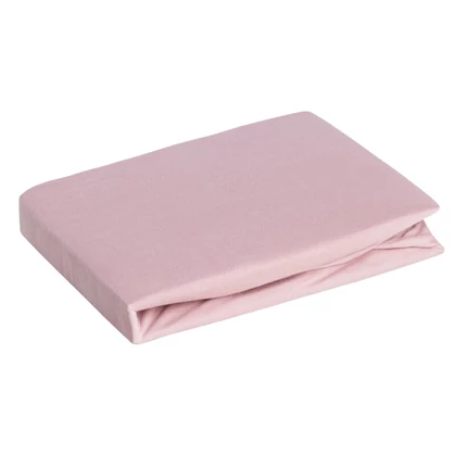 Jersey pamut gumis lepedő Púder rózsaszín 240x220 cm + 30 cm
