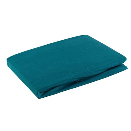 Jersey pamut gumis lepedő Türkiz 240x220 cm + 30 cm