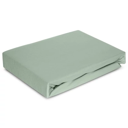 Jersey4 pamut gumis lepedő Menta 90x200 cm + 25 cm