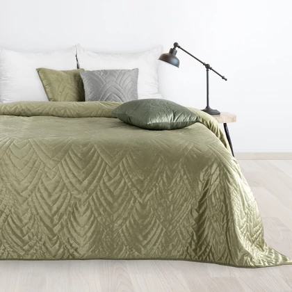 Luiz6 bársony ágytakaró fényes márvány hatású mintával Világoszöld 170x210 cm