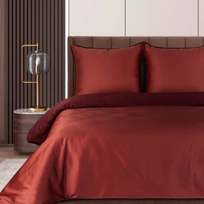 Lunara prémium pamut-szatén ágyneműhuzat Marsala 160x200 cm - 70x80 cm 2db