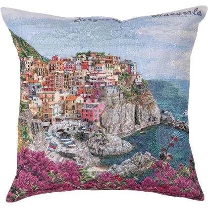 Mediterrán Cinque Terre párnahuzat 45x45 cm