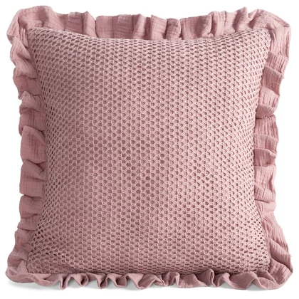 Muslin párnahuzat Pasztell rózsaszín 45x45 cm