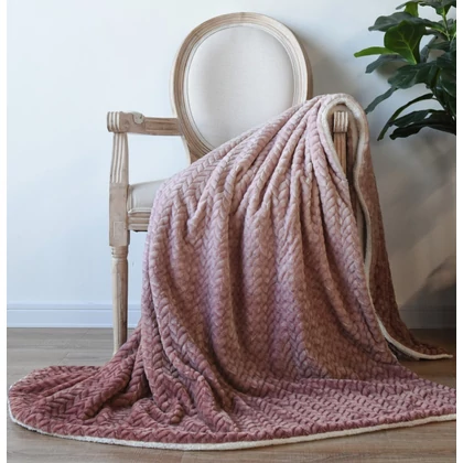 Naturtex sherpa design kétoldalas pléd - Ombre Coral 150x200 cm