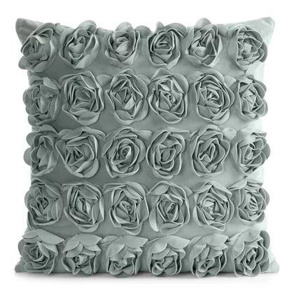 Roses mohér díszes párnahuzat sifon anyagból Menta 45x45 cm