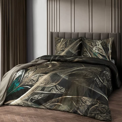 Soreia elegáns pamutszatén ágynemű Fekete 220x200 cm - 70x80 cm 2db