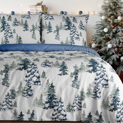 Natal pamut karácsonyi ágyneműhuzat Fehér 140x200 cm - 70x80 cm 1db