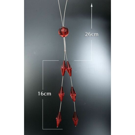zsinoros-fuggonyelkoto-muanyag-kristalyokkal-piros-42-cm