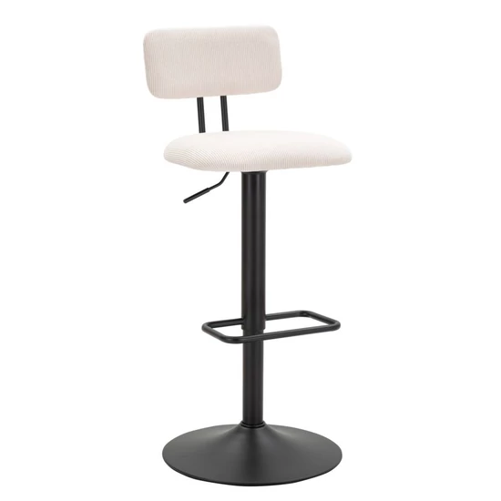 Bárszék állítható magasságú háttámlával 2db-os szett fehér/fekete 41x47,5x85-106,5 (seat 61-83) cm