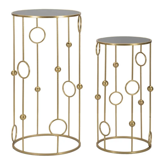 Cage asztal 2db-os szett arany ø 50x100-40x80 cm