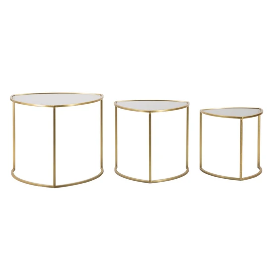 Dohányzóasztal szett 3db-os arany ø 60x50-50x45-40x40 cm