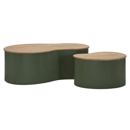 Frankfurti dohányzóasztal 2db-os szett zöld 87X53X32-50X35X28 cm