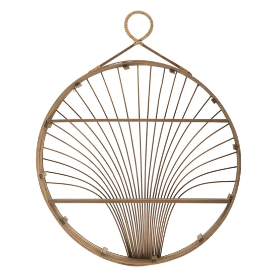 Fuji fali polc rattan hatású barna 60,5x10,5x76 cm