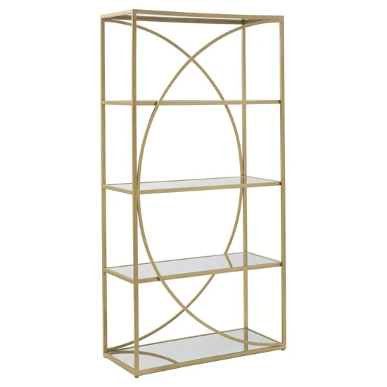 Glamour könyves polc arany 90x38x180 cm