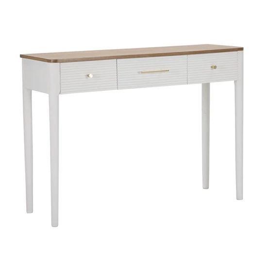 Matera konzolasztal bohó szílusban fehér/barna 107x37x80 cm