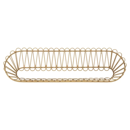 Panama fali polc rattan hatású barna 162x28x43.5 cm