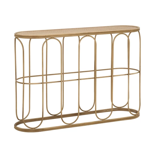Samui fém konzolasztal bambusz hatású barna 110x32x77 cm