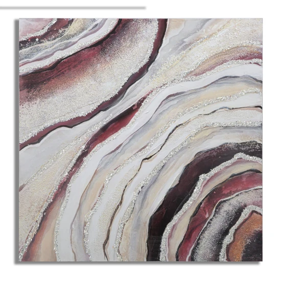 Absztarkt festmény piros/arany 80x2,8x80 cm