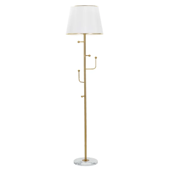Állólámpa akasztóval márvány talppal arany/fehér ø 41x173 cm