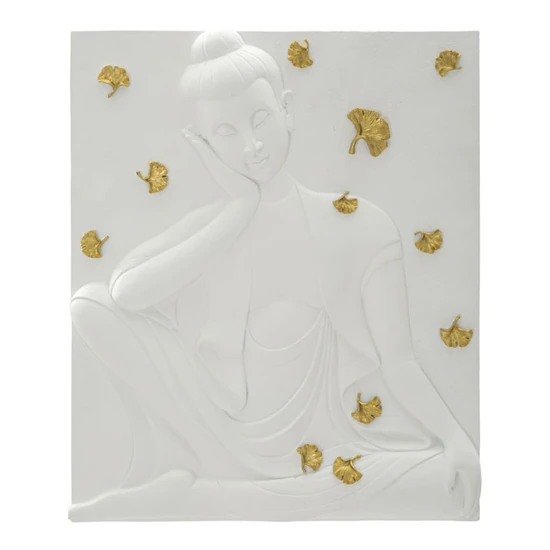 Buddha ginko biloba levelekkel falikép 46x5,7x55,5 cm
