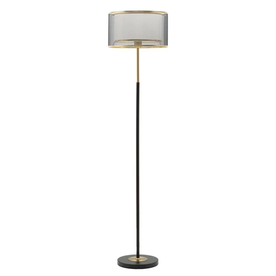 Essential állólámpa dupla búrával fekete/arany ø 35x153 cm