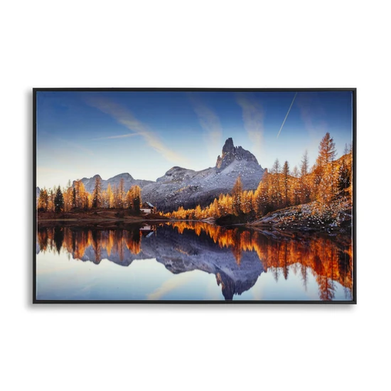 Falikép lakkozott tó részlet kerettel 90x4x60 cm