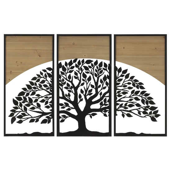 Fát ábrázoló fali dekorációs 3 db-os szett 105x2x70 (35x2x70) cm