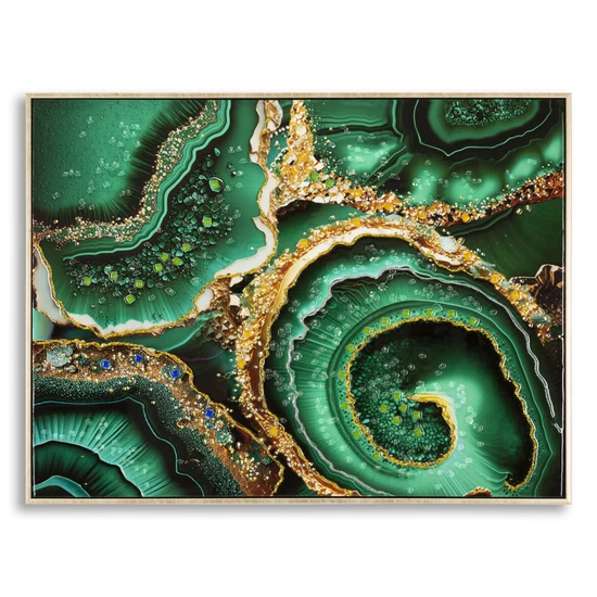 Festmény lakkozott márvány mintás smerady -a- kerettel 82x4x62 cm