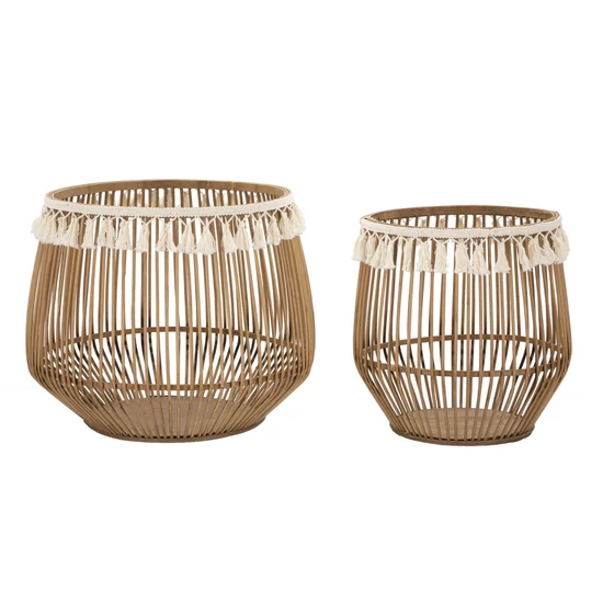 Fuji virágtartó kosár 2db-os szett barna ø 47x39,5-34x36,5 cm