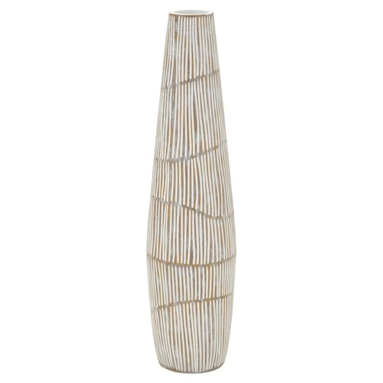Hanoi padlóváza mázas mintával fehér Ø 17X68,5 cm