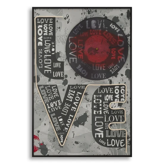 LOVE falikép LED fénnyel vászonra nyomtattva kerettel 60X3,5X90 cm
