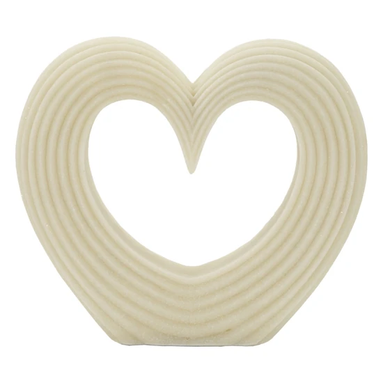 Lovvy szív alakú figura quartz fehér 30x7x26 cm