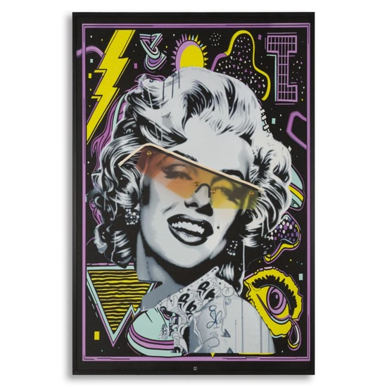 Marilyn falikép LED fénnyel vászonra nyomtattva kerettel 60X3,5X90 cm