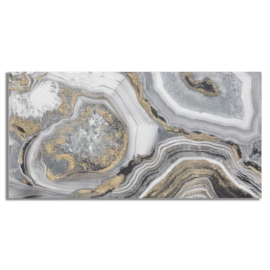 Márvány mintás festmény szürke/arany/fekete 120x3,8x60 cm