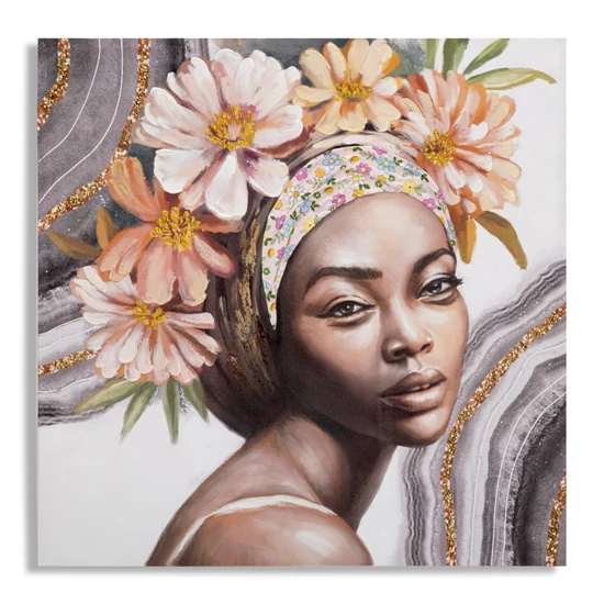 Naomi női portrét ábrázoló falikép -a- 100x3x100 cm