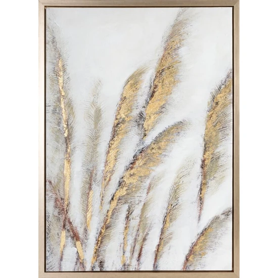 Növényi motívumot ábrázoló falikép 635 Szürke 50x70x3 cm - 8 cm