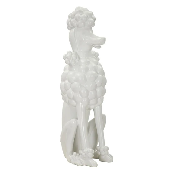 Pudli kutyafigura fehér 20x26x61 cm