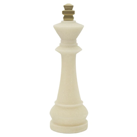Quartz sakk király figura fehér/arany ø 13x41 cm