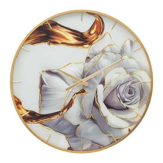 Rose falióra arany/fehér ø 60x5 cm
