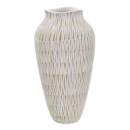 Stiky gyanta váza arany/fehér ø 22x44 cm