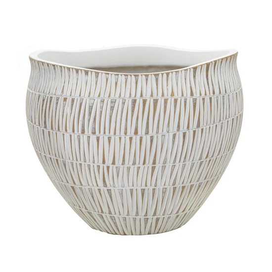 Stiky kaspó fehér/arany ø 30,5x24,5 cm