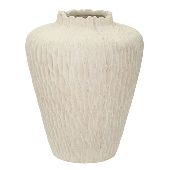 Váza faragott mintával krémszín ø 32x40 cm