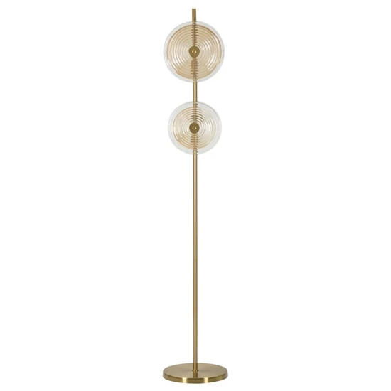 Velence állólámpa 2 fényponntal arany/natúr ø 30x170 cm